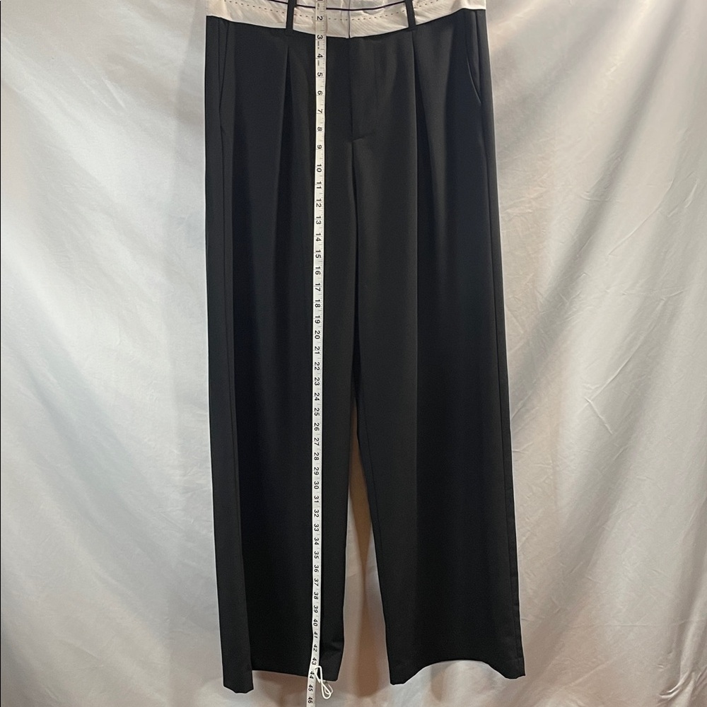 Sans Souci Elegant Black Flare Pants with a White Trim - Picture 2 of 11